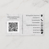 Schoonmaakservice zwart en wit marmeren huis visitekaartje (Achterkant)