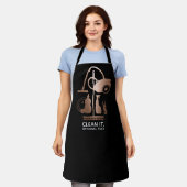 Schoonmaakservice Zwart Roos goud Schort (Gedragen)