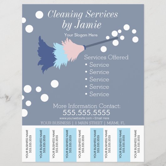 Schoonmaakservices Business Tear Off Strips Flyer  (Voorkant)