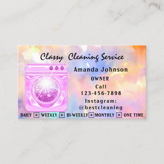 Schoonmaakservices voor Classy House Maid Pink Lau Visitekaartje (Voorkant)