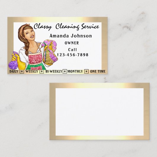 Schoonmaakservices voor Kantoor in het klashuis, g Visitekaartje (Voorkant / Achterkant)