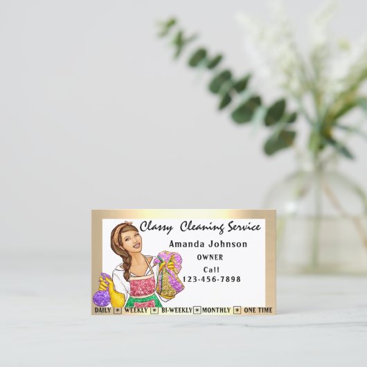 Schoonmaakservices voor Kantoor in het klashuis, g Visitekaartje (Staand voorkant)