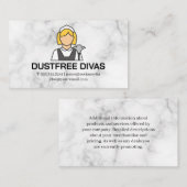 Schoonmaakster Classic Style | Marmer Visitekaartje (Voorkant / Achterkant)