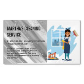 Schoonmaakster | Dienstmeisje Magnetisch Visitekaartje (Voorkant)