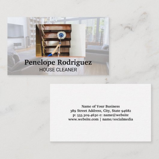 schoonmaakster | dweilvloeren visitekaartje (Voorkant / Achterkant)