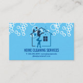 Schoonmaakster en Huis Logo | Zeepbellen Visitekaartje (Voorkant)