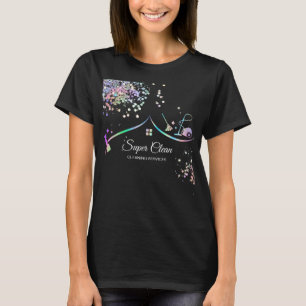 Schoonmaakster Huis Holografische Glanzende Zakeli T-shirt