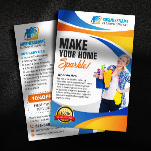Schoonmaakster Huis Kantoor Schoonmaak Dienst Flyer