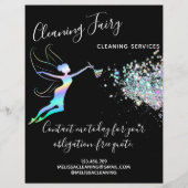 Schoonmaakster Huis Schoon Holografisch Glanzend Flyer (Achterkant)
