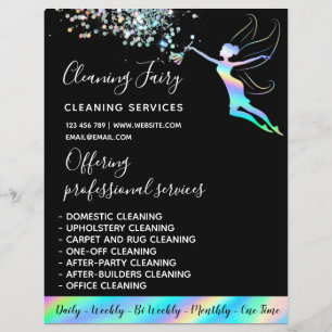 Schoonmaakster Huis Schoon Holografisch Glanzend Flyer