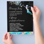 Schoonmaakster Huis Schoon Holografisch Glanzend Flyer (Hand)