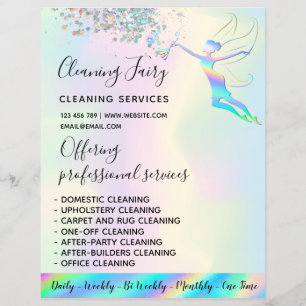 Schoonmaakster Huis Schoon Holografische Flyer
