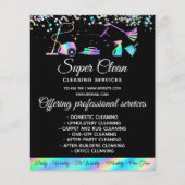 Schoonmaakster Huis Schoon Holografische Flyer (Voorkant)