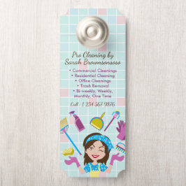Schoonmaakster Huis Schoonmaak Vrouw Dame Pro Deurhanger