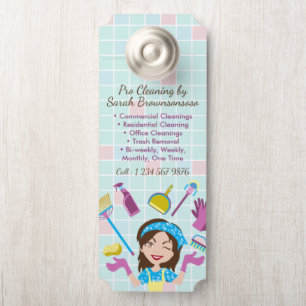 Schoonmaakster Huis Schoonmaak Vrouw Dame Pro Deurhanger