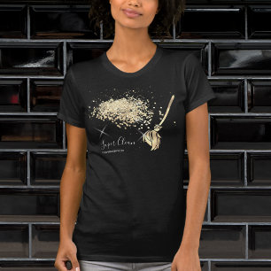 Schoonmaakster Huis Schoonmaken Glanzend goud Visi T-shirt