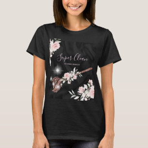 Schoonmaakster Huis Schoonmaken Glanzend roze goud T-shirt