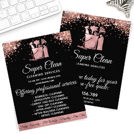 Schoonmaakster Huis Schoonmaken Glitterend Roze Go Flyer