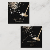 Schoonmaakster Huis Sparkling Druppelend Goud Vierkante Visitekaartje (Voorkant / Achterkant)