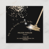 Schoonmaakster Huis Sparkling Druppelend Goud Vierkante Visitekaartje (Achterkant)