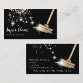 Schoonmaakster Huis Sparkling Druppelend Goud Visitekaartje (Voorkant / Achterkant)