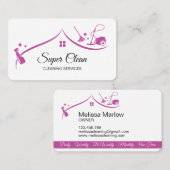 Schoonmaakster Huis Sparkling Fuchsia Visitekaartje (Voorkant / Achterkant)