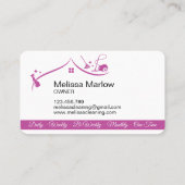 Schoonmaakster Huis Sparkling Fuchsia Visitekaartje (Achterkant)