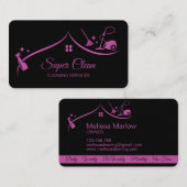 Schoonmaakster Huis Sparkling Fuchsia Visitekaartje (Voorkant / Achterkant)