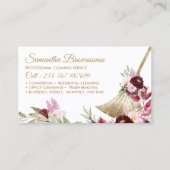 Schoonmaakster Huis Sparkling Goud Roze Bloemen Visitekaartje (Voorkant)