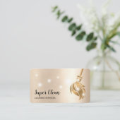 Schoonmaakster Huis Sparkling goud Visitekaartje (Staand voorkant)