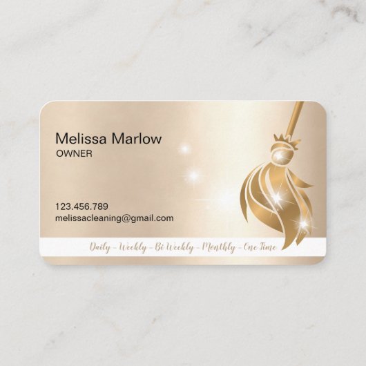 Schoonmaakster Huis Sparkling goud Visitekaartje (Achterkant)