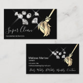 Schoonmaakster Huis Sparkling gouden diamanten Visitekaartje (Voorkant / Achterkant)