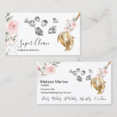 Schoonmaakster Huis Sparkling gouden diamanten Visitekaartje (Voorkant / Achterkant)