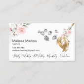 Schoonmaakster Huis Sparkling gouden diamanten Visitekaartje (Achterkant)