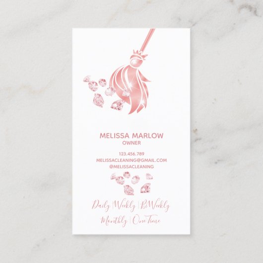 Schoonmaakster Huis Sparkling Gouden Diamanten Visitekaartje (Achterkant)