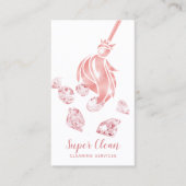 Schoonmaakster Huis Sparkling Gouden Diamanten Visitekaartje (Voorkant)