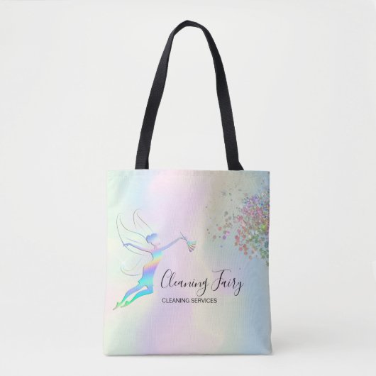 Schoonmaakster Huis Sparkling Holograph Fairy Mok Tote Bag (Voorkant)