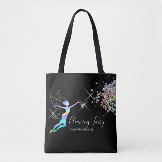 Schoonmaakster Huis Sparkling Holograph Fairy Mok Tote Bag (Voorkant)