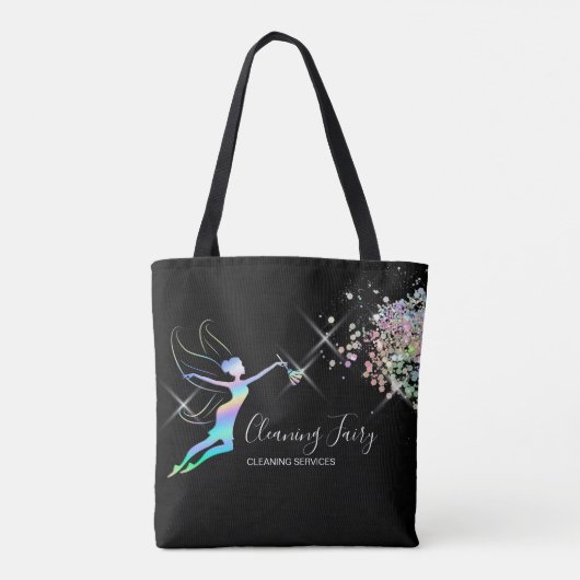 Schoonmaakster Huis Sparkling Holograph Fairy Mok Tote Bag (Achterkant)