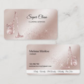 Schoonmaakster Huis Sparkling roos goud vacuüm Visitekaartje (Voorkant / Achterkant)