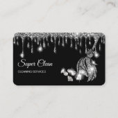 Schoonmaakster Huis Sparkling zilveren diamanten Visitekaartje (Voorkant)