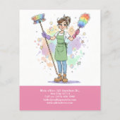 Schoonmaakster Huishoudelijke Schoonmaakservice Flyer (Achterkant)