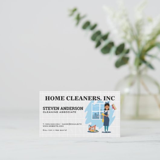 Schoonmaakster Huishouden Visitekaartje (Staand voorkant)