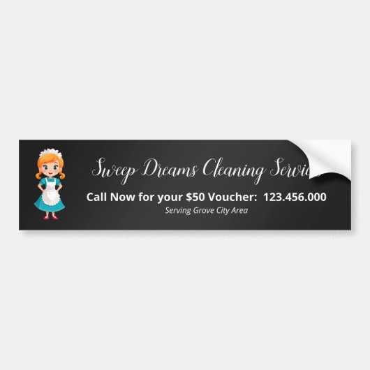 Schoonmaakster Huishoudster Bumpersticker (Voorkant)