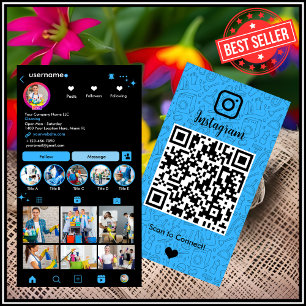 Schoonmaakster Instagram Blauwe Huishouding QR Cod Visitekaartje