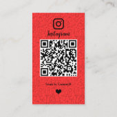 Schoonmaakster Instagram Red Housekeeping QR-code Visitekaartje (Achterkant)