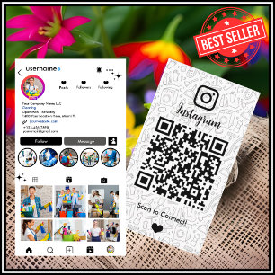 Schoonmaakster Instagram Witte Housekeeping QR cod Visitekaartje