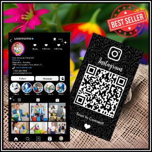 Schoonmaakster Instagram Zwarte Huishoudelijke QR  Visitekaartje
