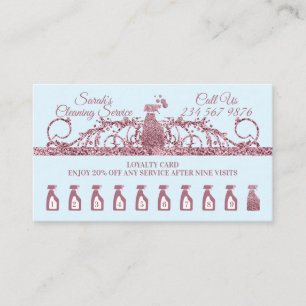 Schoonmaakster Janitorial sparkle Huishoudblauw Klantenkaartje