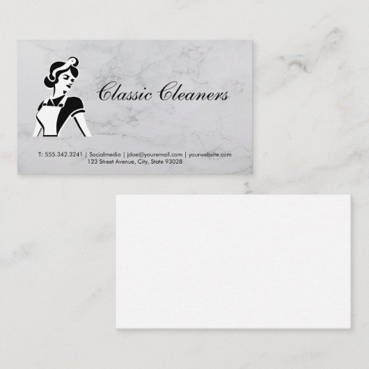 Schoonmaakster | Klassieke kleding Visitekaartje (Voorkant / Achterkant)